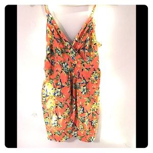 Coral floral dress